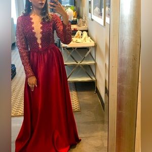 Burgundy long sleeve dress